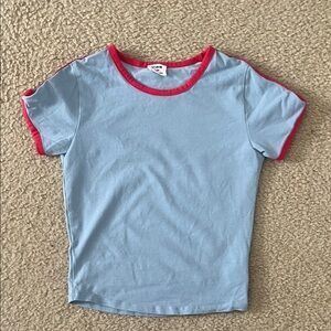 Cotton On Junior's Light Blue Tee with Red Accents